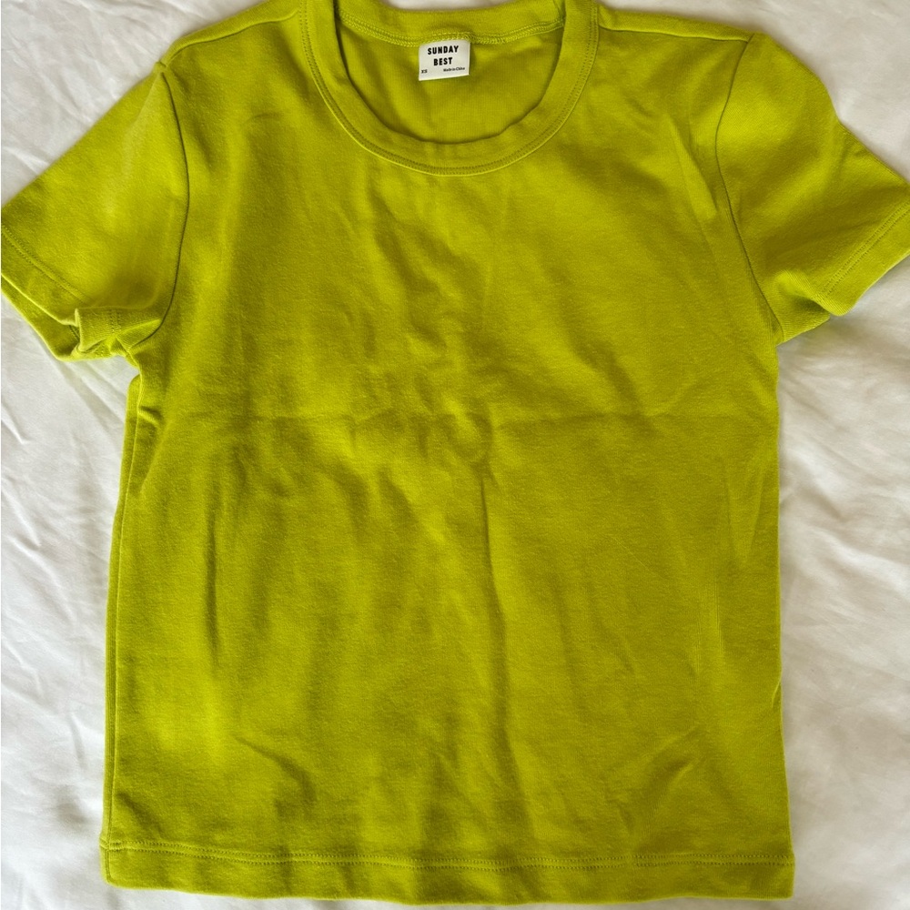 Sunday Best Aritzia T shirt short sleeve Lime Green chartreuse
